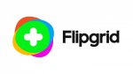 Flipgrid logo with a white plus sign on a green circle with blue, yellow, red, and pink around the edge